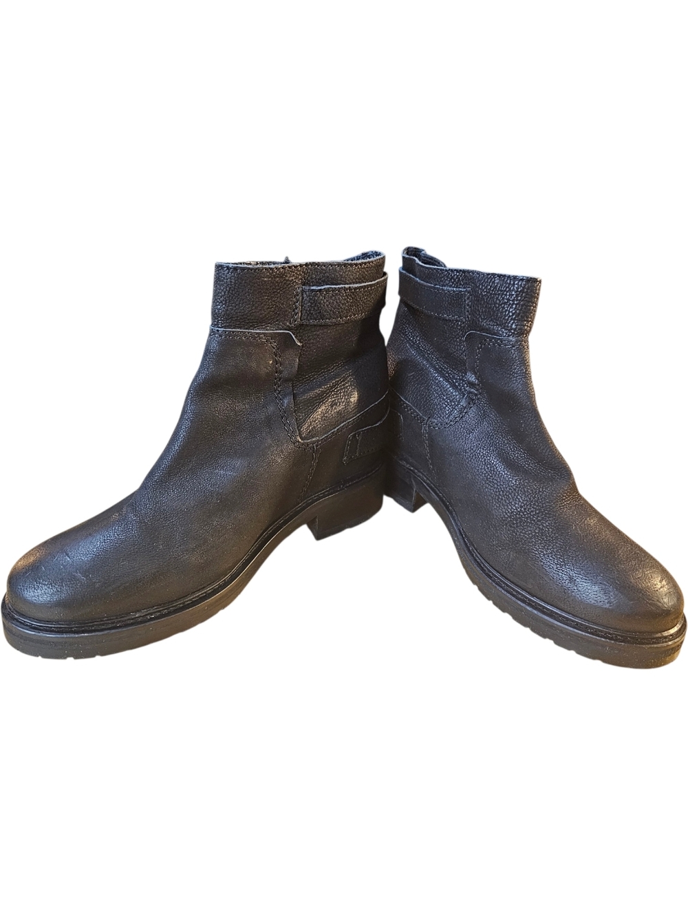 🖤 AllSaints Rama Moto Ankle Boots | Leather Buckle Zip | Black | EU 39 / US 9 - Picture 3 of 11